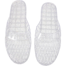 Chinelos de cristal ocos para mulheres gelatina apartamentos antiderrapantes sapatos de verão para uso interior e exterior