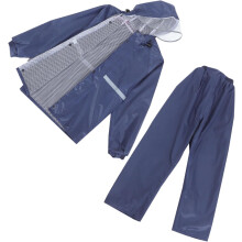 Motor- en fietsregenpak set met reflecterende dubbellaagse waterdichte regenjas en -broek, veiligheidsregenkleding.