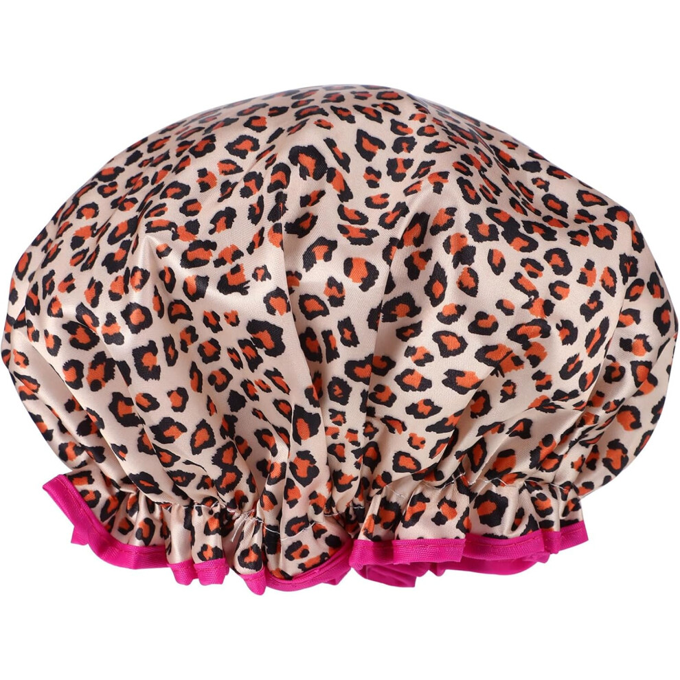 Hkhbjs Reusable Waterproof Shower Caps Swim Cap Shower Elastic Leopard Print Bath Silk Hair Bonnet Waterproof Hair