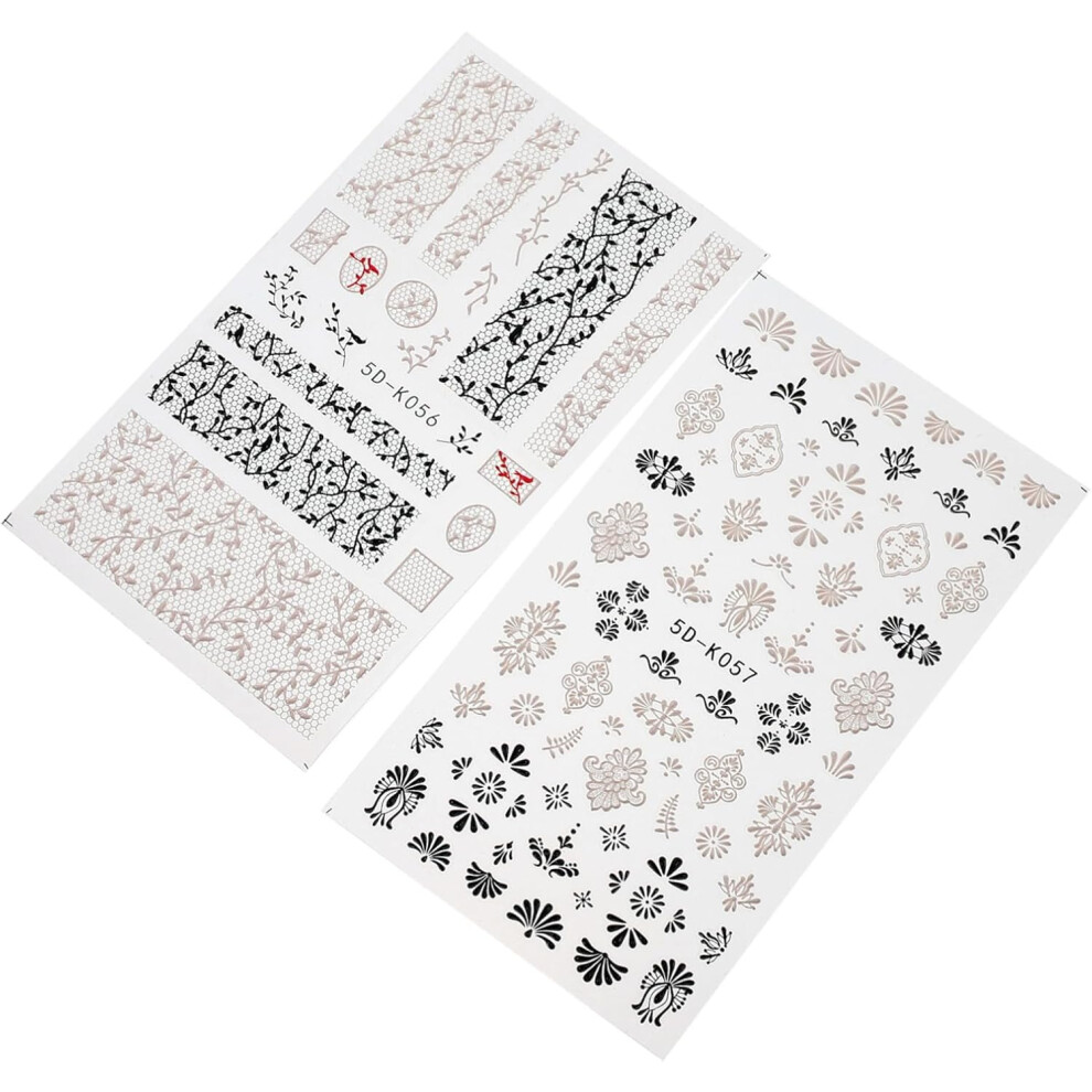 Hkhbjs 5D Sticker Set For Nails Embossed Halloween Nail Decals 2 Sheets Easy Apply