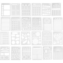 24-osainen maalausmalli muistivihkoon, päiväkirjaan, scrapbooking-taideprojekteihin, piirustussapluunoiden mallipohjiin