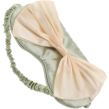 Slaapmasker met strik van zijde voor dames, verstelbaar met bandjes, lichtblokkerend en comfortabel.