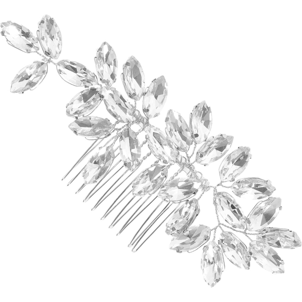 Hkhbjs Rhinestone Hairpin Wedding Bridal Hair Side Comb Silver Sparkly Hair Comb For Bride Party