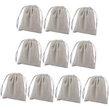 10pcs Grey Drawstring Pouches Small Lint Jewelery Bags Storage Cosmetic Pouches for Travel Organizers Pack