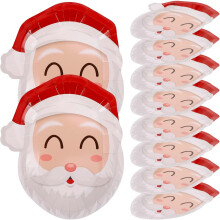 10pcs Santa Claus Plate Christmas Paper Plate Disposable Party Dessert Dinner Appetizer Salad Christmas Tableware Decorations