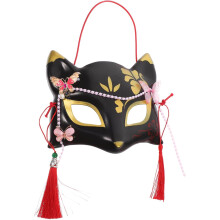 Kettu-naamio japanilaistyylinen puolikasvomaski Halloween-juhliin naamiaisfestivaaleille lokakuun festivaalin asu