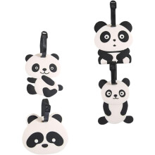 Bagagelabeltjes met cartoonreuzenpanda-print, zwart-wit, grappige reisaccessoires voor koffers en tassen.