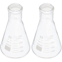 2 Stück konische Laborflaschen aus dickwandigem Glas für Experimente, Aufbewahrung, einfache Siedeflaschen