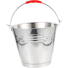 Waterdichte ijsemmer van roestvrij staal met handvat, 6 liter, verdikte, draagbare emmer van 26 cm.