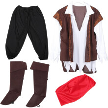 1 zestaw kostiumu pirata na Halloween dla mężczyzn, akcesoria do cosplayu do odgrywania ról i imprez performatywnych