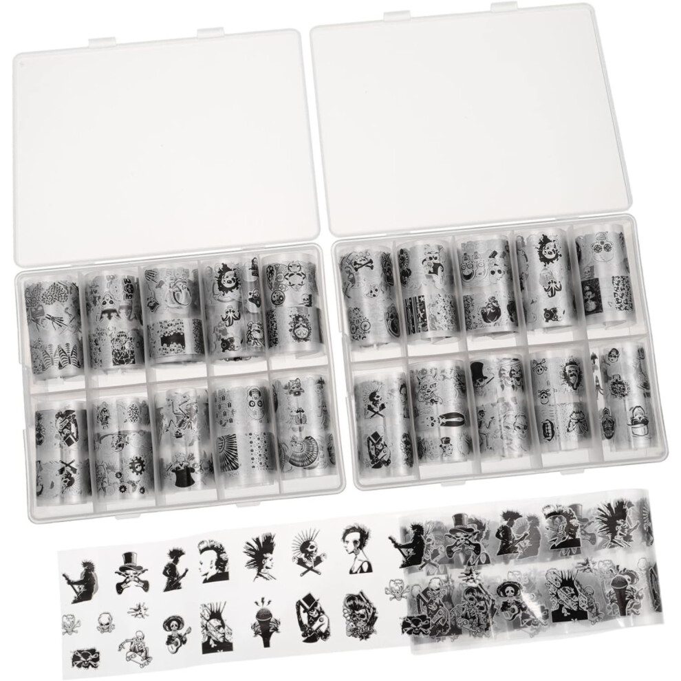 Hkhbjs 20Rolls Halloween Nail Art Stickers Fingernail Decals For Parties Easy To Use Manicure Supplies