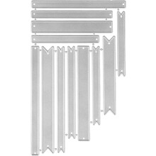 Conjunto de corte de banner de aço carbono para Scrapbooking DIY Crafting, rótulo de metal e etiqueta de corte morre Stencil