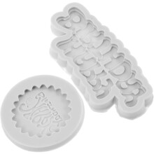 2pcs Happy Birthday Alphabet Silicone Fondant Molds for Cake Decorating Chocolate and Candy Letter Molds