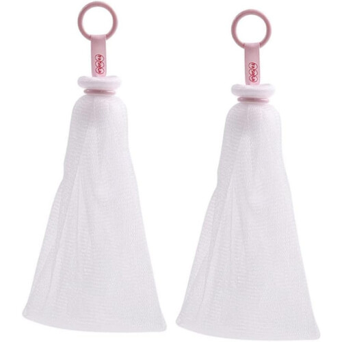 2pcs Facial Foaming Nets Soap Holder with Comfortable Texture and Can Be Hung Feature
