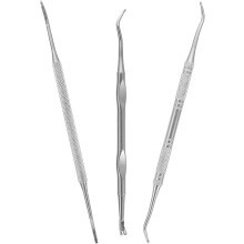 File Double-End Nail Cleaner Tool 3Pcs Stainless Steel Pedicure Kit for Home Travel Foot Care Lifter Safe Precise Nail Cleaning