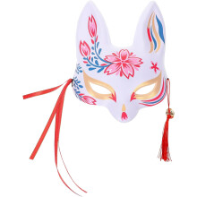Koristeellinen japanilaistyylinen puolikasvoinen ketunaamio naamiaisiin, cosplay-juhliin ja festivaaleille, mukavasta materiaalista
