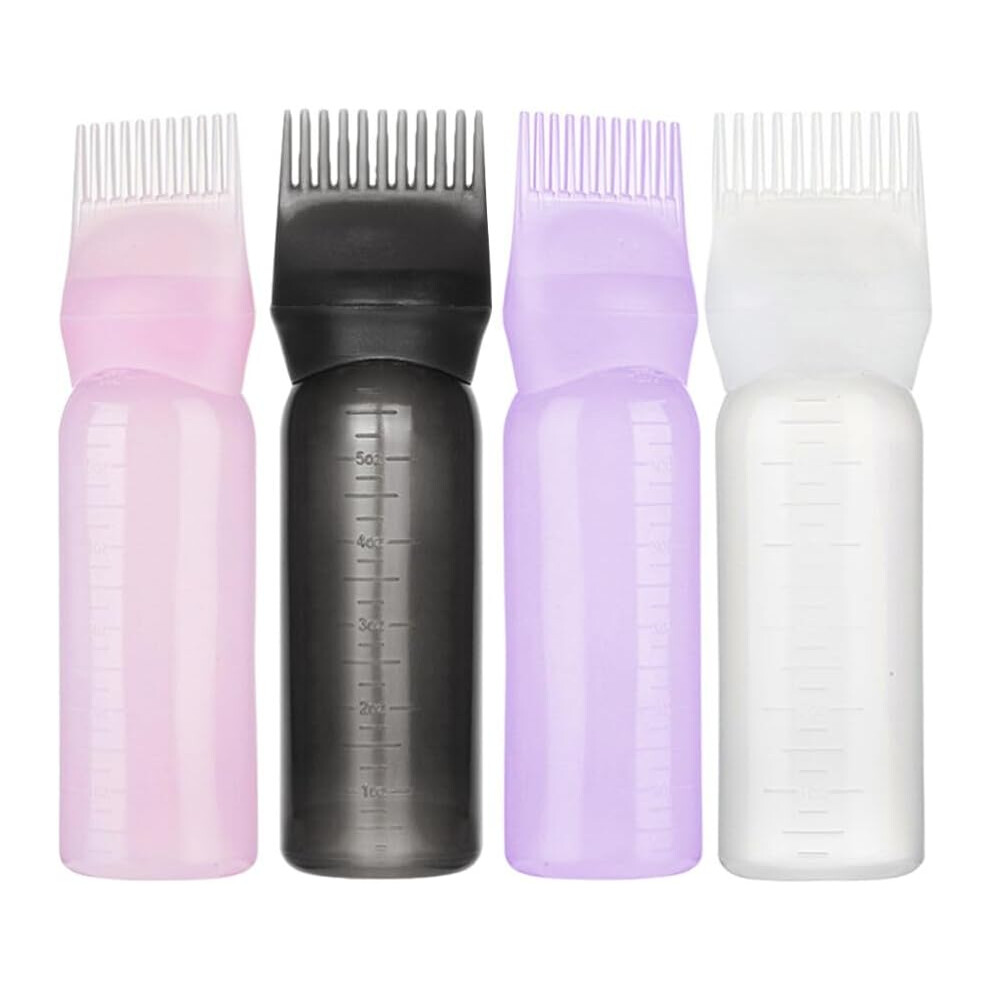 Hkhbjs 4Pcs Hair Dyeing Bottles For Barber Hair Dye Bottle Applicator Scalp Applicator And Oiling