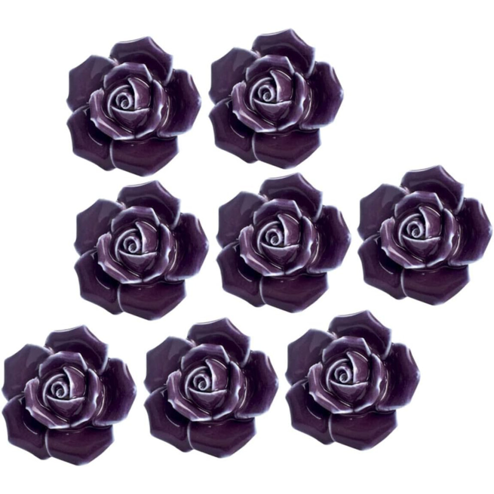 8Pcs Ceramic Rose Handle Pull Knob For Cabinet Drawer Modern Home Furniture Knobs 5455468330292