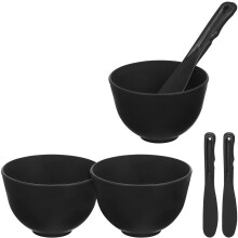 Silikon-Gesichtsmasken-Rührschüssel-Set mit tiefen Rührschüsseln und flachem Spatel