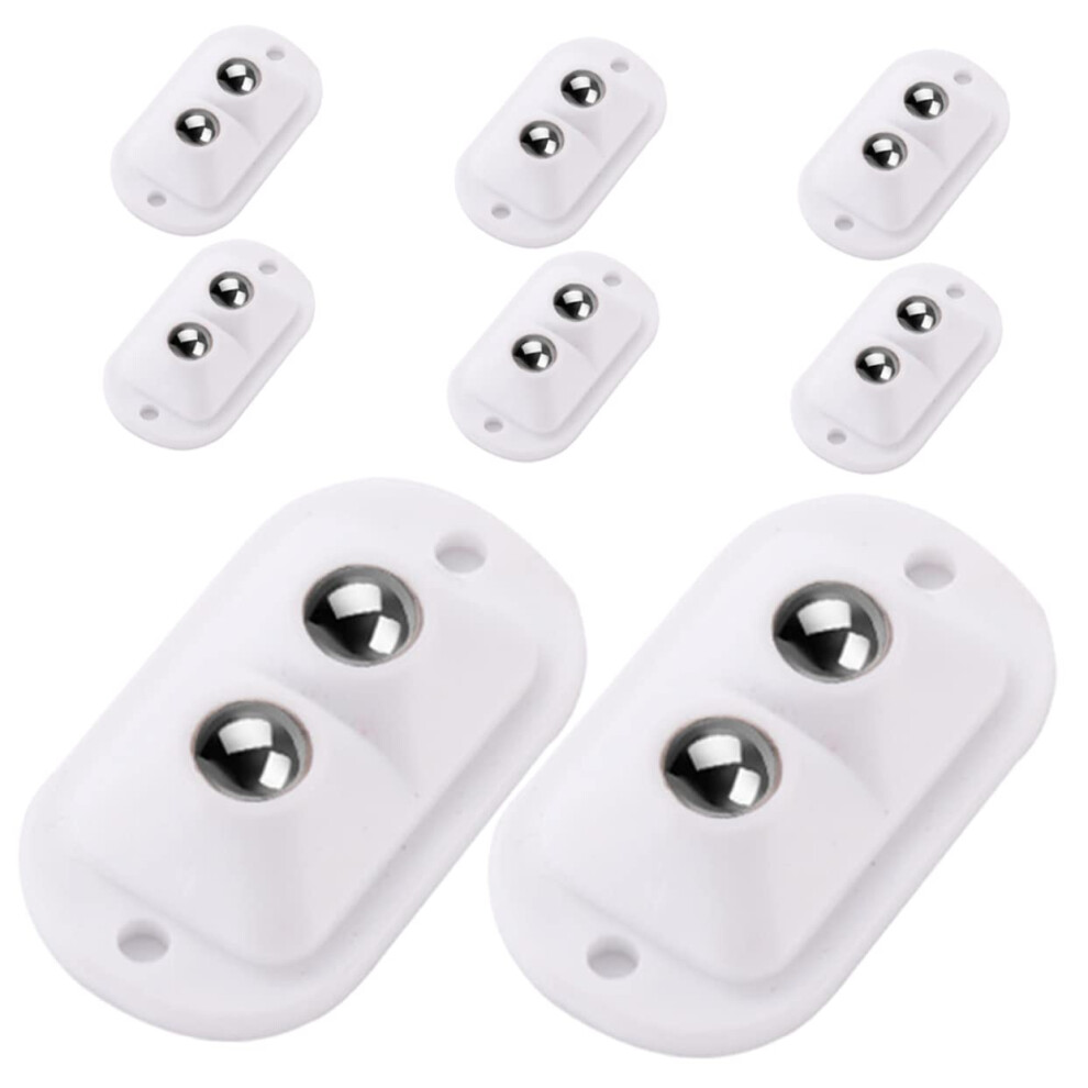 8Pcs Stick On Mini Caster Wheels Adhesive Swivel Casters For Storage Container Trash Bin Double-Ball Universal Rollers 8195033069840