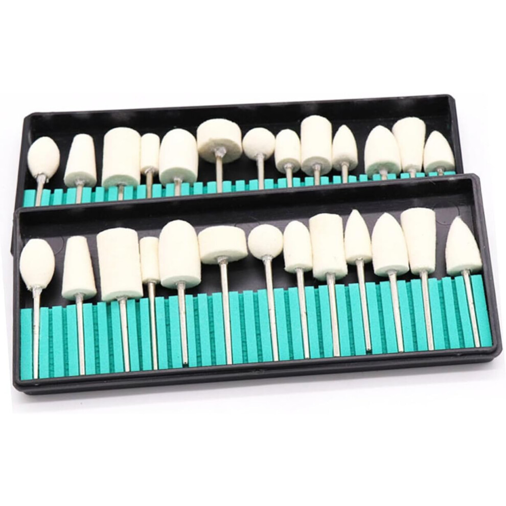 Hkhbjs 12 Pcs Wool Nail Grinding Heads Bit Set Manicure Polishing Burrs