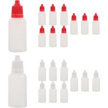 20 ml klembare dropperflasker 20 stk. mini plastblekkflasker med hvite og røde korker