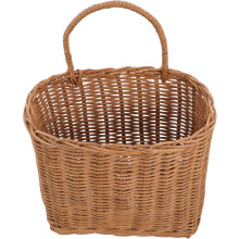 Hangende rieten mand, handgeweven houten opbergmand, rustieke natuurlijke rieten verticale hangmand.