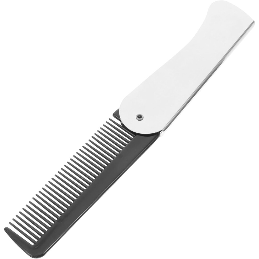 Hkhbjs Portable Folding Stainless Steel Hair Comb Small Travel Hairdressing Comb With Plastic Teeth For Straight And Curly Hair Styling