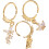 3pcs Borboleta de aço inoxidável Dangle nariz anéis com strass, pequenos pérolas nariz studs 1