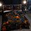 Geometric Orange Black Twin Comforter Set 3-Piece 1