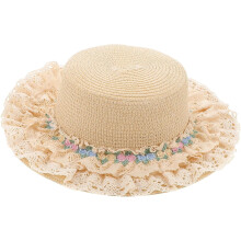 Lace Edge Large Brim Palha Chapéu para Mulheres Verão proteção solar chapéu de praia Design Respirável
