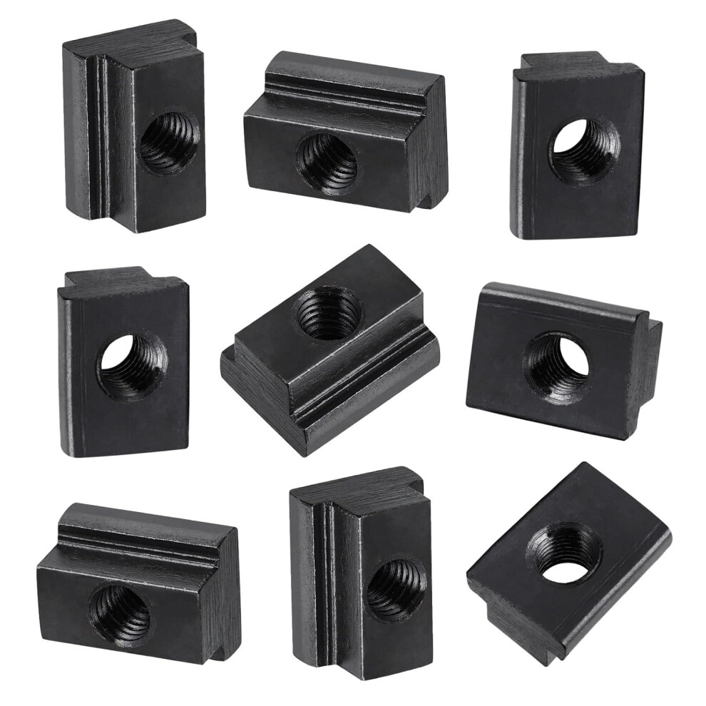 10Pcs M8 T Slot Steel Nuts T Nut Block Sliding Carbon Steel For Industrial T-Slot Extrusion Profiles Suitable 5455468304248