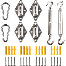 Kit de fixation pour voile d'ombrage en acier inoxydable de 10 pouces