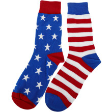 Meias do Dia da Independência Americana Meias de listras longas Design patriótico para celebrações e eventos esportivos de julho