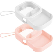2 organizer per elastici per capelli, piccolo organizer portatile per elastici con cordino per appenderlo e scatola accessori