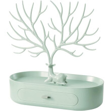 Portagioie a forma di ramo con cassetto portaoggetti, appendiabiti decorativo a torre per gioielli.