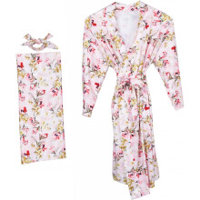 Completo composto da vestaglia premaman e copertina per neonato con fascia per capelli, camicia da notte per allattamento in morbido cotone.