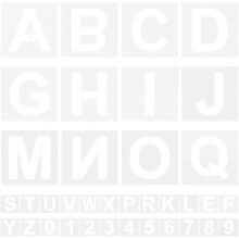 72Pcs Reusable Plastic Letter Alphabet Stencils and Number Templates 3 Inch for Painting