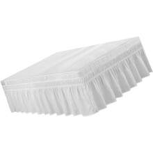 Bouffancy White Polyester Bed Skirt Double Bed Ruffle Fitted Valance 100x200+40cm