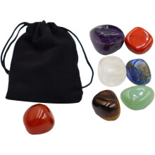 Sete Pedras de Cura de Pedra de Cristal para a Prática de Yoga e Mindfulness Espiritual