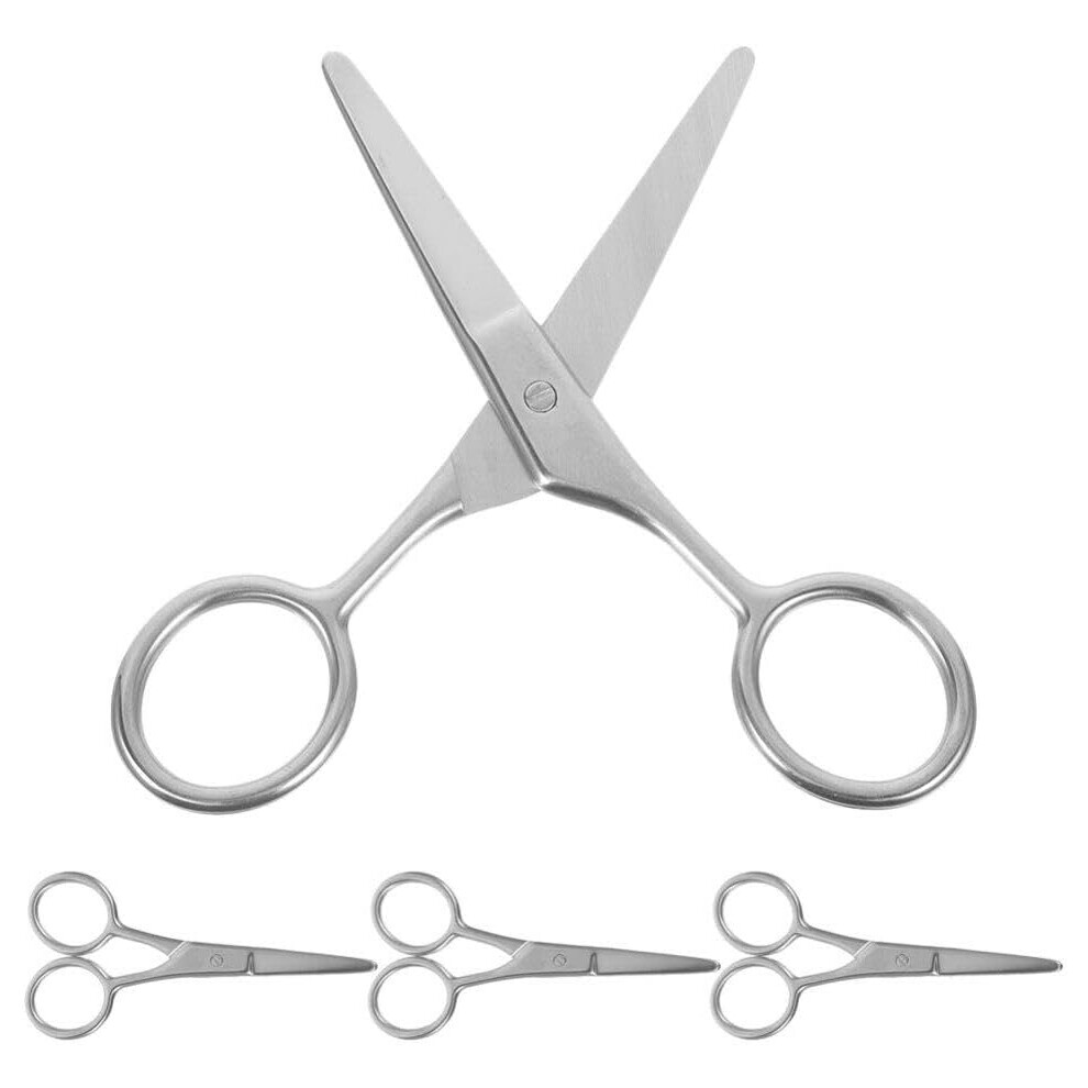 Hkhbjs 4Pcs Eyebrow Scissors Hair Small Scissors Mustache Beard Nose Hair Eyelash Trimmer Scissors Cuticle Trimming Remover Tool