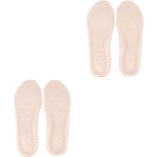 2 Pairs Winter Insoles Heel Cushion Pads Lambswool Foot Support for Men Women
