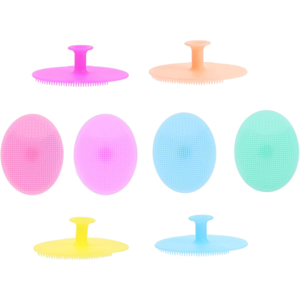 Hkhbjs 8Pcs Silicone Kids Shampoo Brush Multi-Functional Massaging Scalp Scrubber Bath Wash Brush
