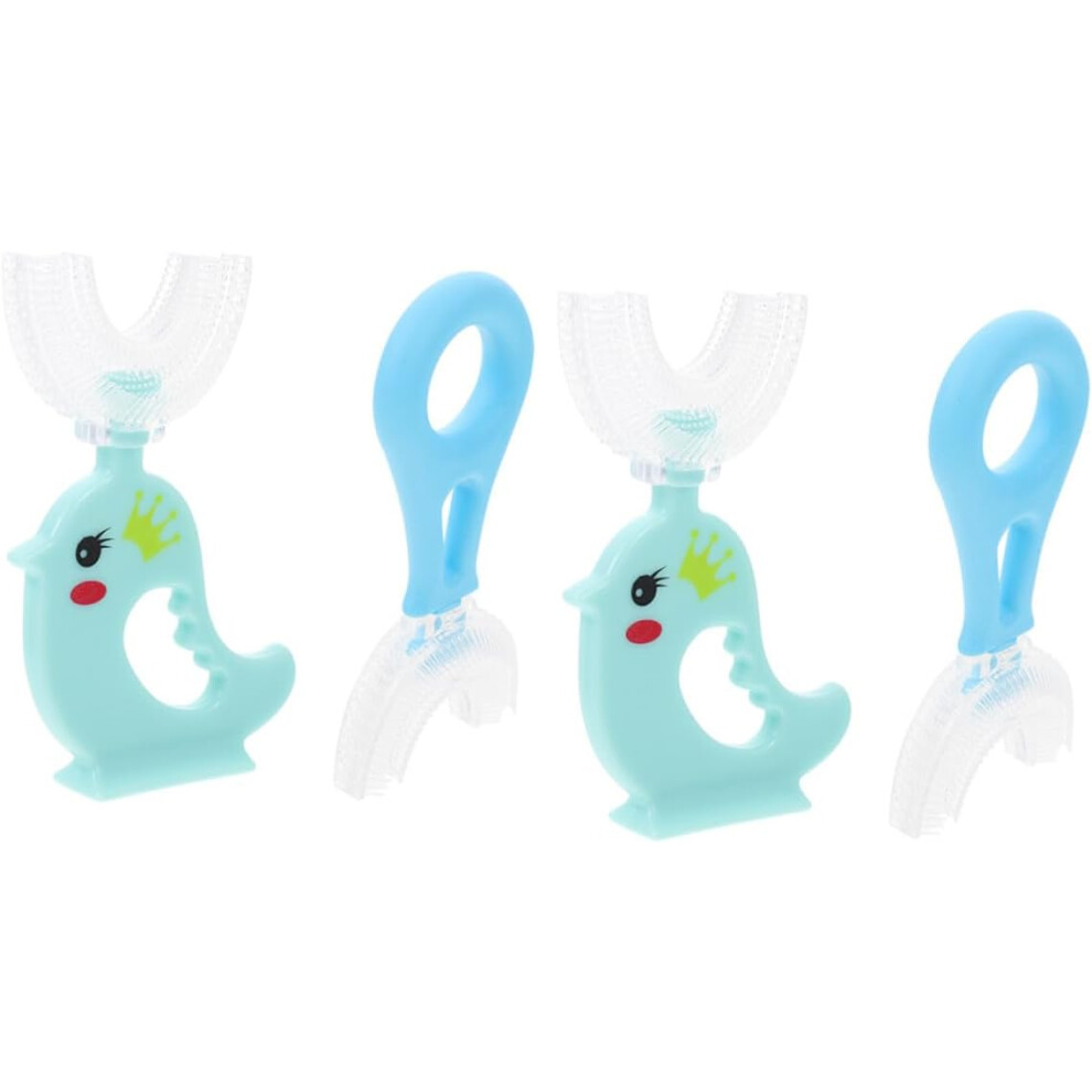 Hkhbjs 4Pcs Boys And Girls Toothbrushes U-Shaped Tooth Cleaner Silicone Brush For Boy Girl