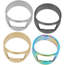 4pcs Creative Stainless Steel Finger Rings for Men and Women Bottle Opener Ring Portable Design for Bars and Beverage Occasions