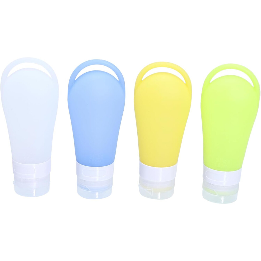Hkhbjs 4Pcs Silicone Cosmetic Dispensing Bottles Refillable Travel Makeup Sample Bottles For Toiletries Random Color