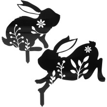 2 Stück dekorative Acryl-Hasenstecker für den Garten, niedliche Raseneinsätze