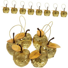 20 Stück goldene Apfelanhänger, Mini-Weihnachtsbaumschmuck zum Aufhängen