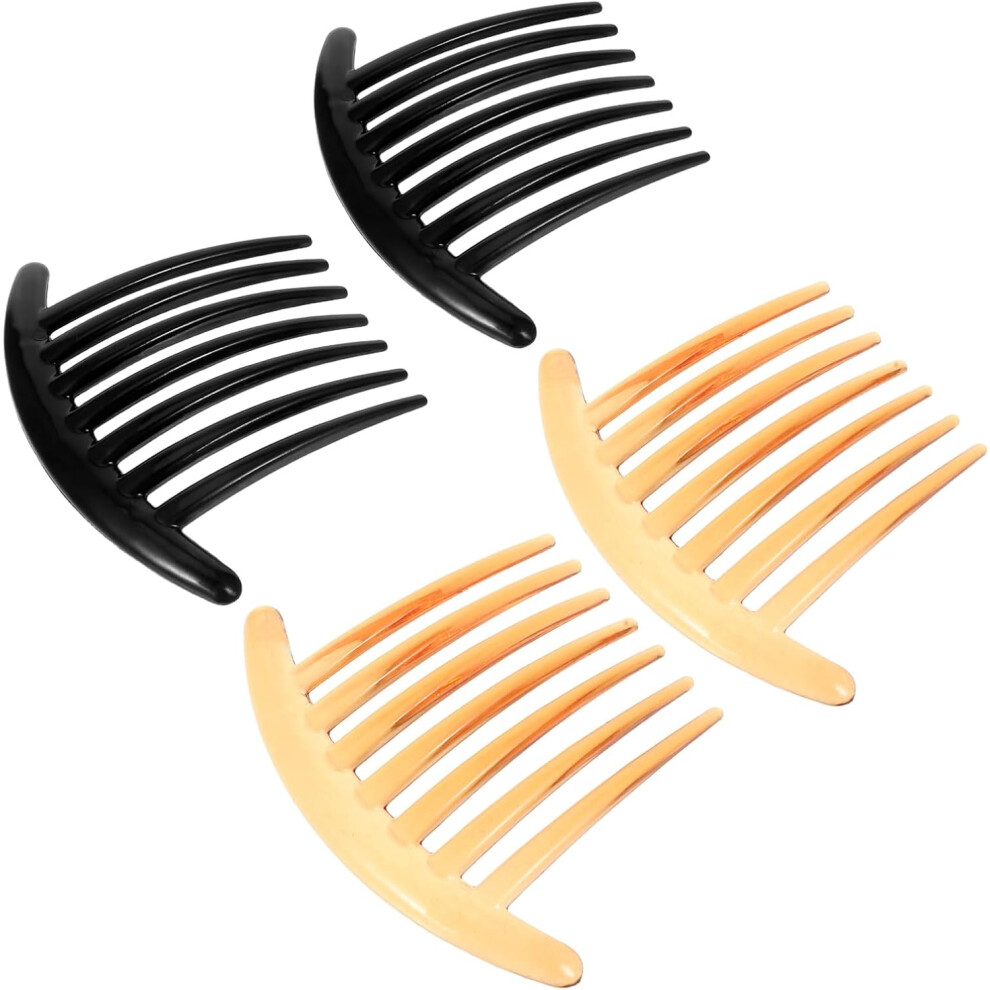 Hkhbjs Unisex 4Pcs Hair Comb: Crescent Shaped Long Tooth Hair Comb For Women - Wide Tooth Insert Hairpin