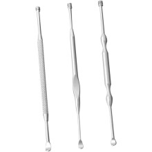 3pcs robusto aço inoxidável orelha escolher dupla cabeça orelha Scoop para ferramenta de remoção de cera